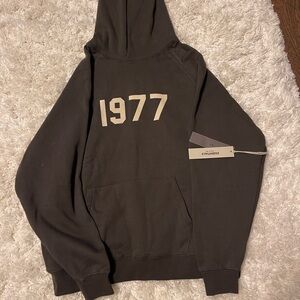 Essentials Dark Gray Hoodie with 1977 Print
